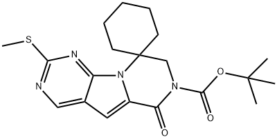 Spiro[cyclohexane-1,9'(6'H)-pyrazino[1',2':1,5]pyrrolo[2,3-d]pyrimidine]-7'(8'H)-carboxylicacid,2'-(methylthio)-6'-oxo-,1,1-dimethylethyl ester