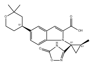 5-[(S)-2,2-Dimethyltetrahydro-2H-pyran-4-yl]-1-[(1S,2S)-2-methyl-1-(5-oxo-4,5-dihydro-1,2,4-oxadiazol-3-yl)cyclopropyl]-1H-indole-2-carboxylic Acid  